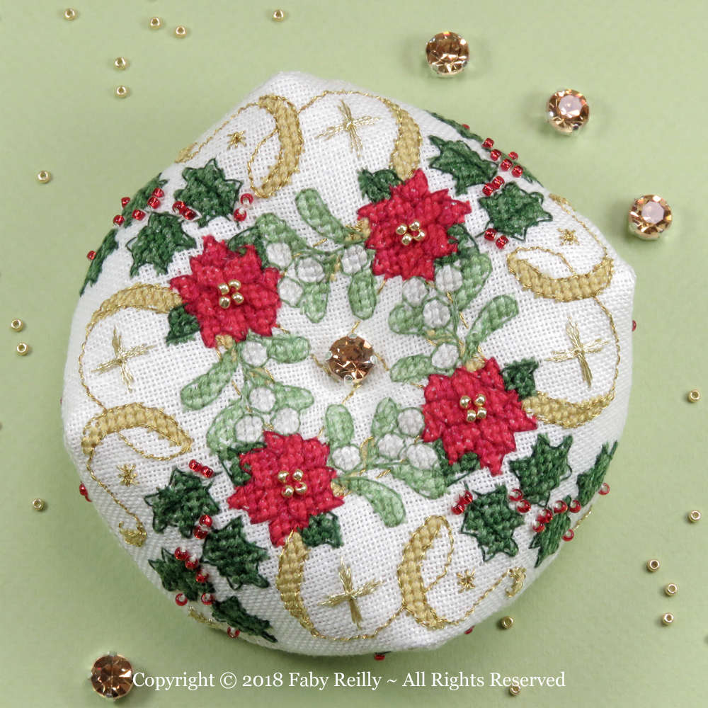 Sparkly Christmas Biscornu Faby Reilly Designs Faby Reilly Designs